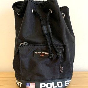 Vintage Black Polo Sport Backpack Sling Bag